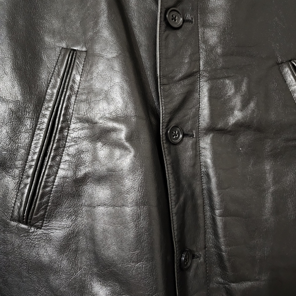Banana Republic Vintage Men's Black Leather Jacket - XL - Picture 4 of 10